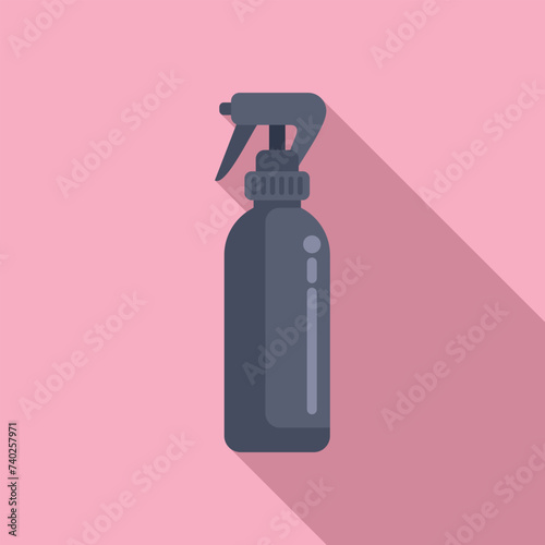 Bottle sprayer icon flat vector. Salon braid style. Spray fashion spiral
