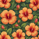 Simple hibiscus pattern background