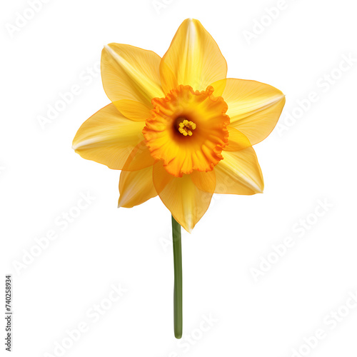 Daffodil flower isolated on transparent background
