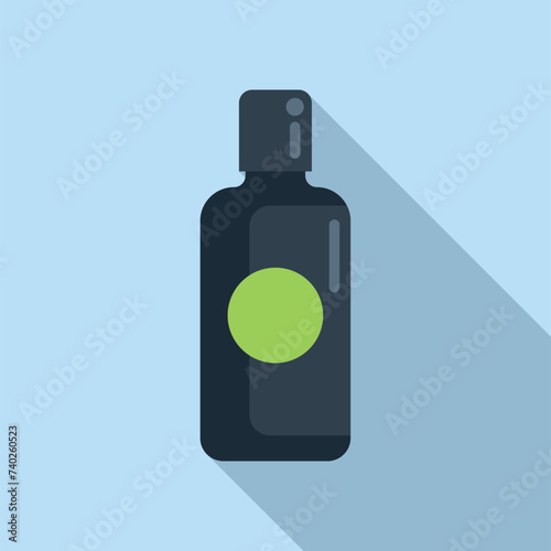 Care shampoo icon flat vector. Cute fashion hairs. Curly dandruff massage