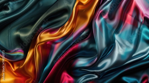 Opulent silk textures create an abstract pattern in vibrant colors