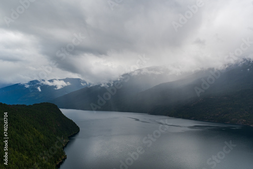 Lake Diablo on a rainy summer afternoon, North Cascades, Washington