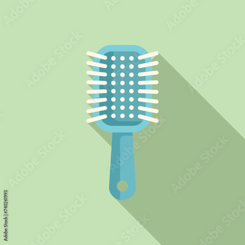 Hair brush volume icon flat vector. Salon treatment. Mask model towel