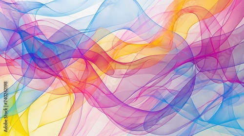 Contemporary netting patterns create an abstract pattern in vibrant colors