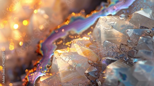 Wallpaper showcasing the radiant beauty of Dugway geode crystals