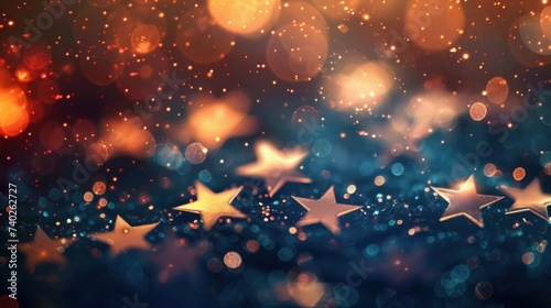 An enchanting backdrop featuring a starry sky, adorned with twinkling stars a...