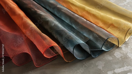 Diverse netting patterns intertwine in vibrant colors, exuding modernity and ...