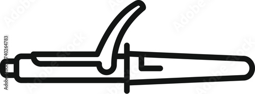 Classic hair straighter icon outline vector. Model spray. Towel fashion salon