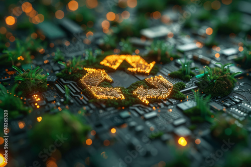Eco-champions spearheading initiatives to reduce electronic waste, encouraging proper recycling and disposal methods. Concept of e-waste reduction. Generative Ai.