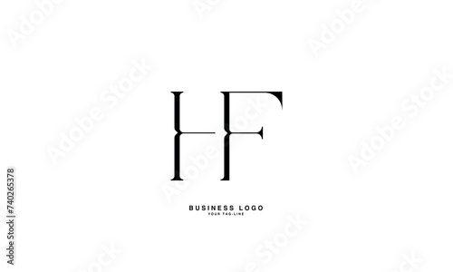 HF, FH, H, F, Abstract Letters Logo Monogram