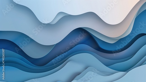 Soothing Blue Waves Abstract Paper Design