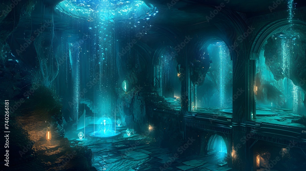 A mesmerizing underground world with an intricate labyrinth of tunnels and chambers
