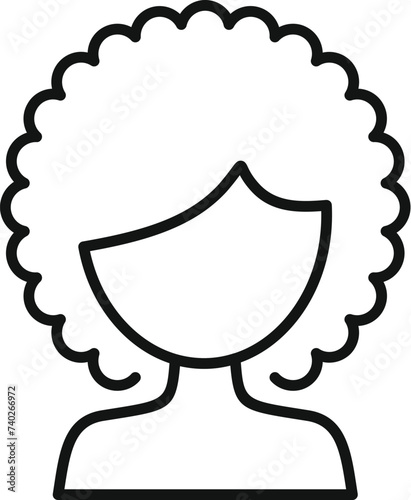 Short curly hair icon outline vector. Model towel. Fashion face salon