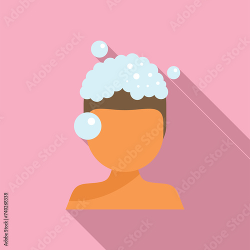 Morning head wash icon flat vector. Routine cosmetic. Beauty mask