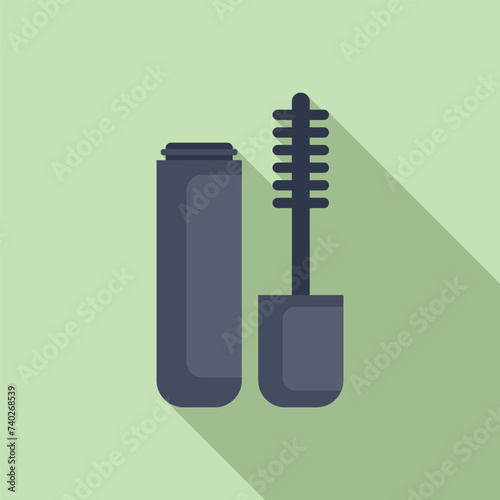 Eyelash brush icon flat vector. Cosmetic care. Morning treatments bath