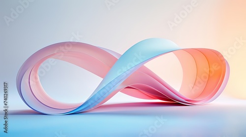 Graceful Horizon: Abstract Pink and Blue Arc on the Floor_Generative AI