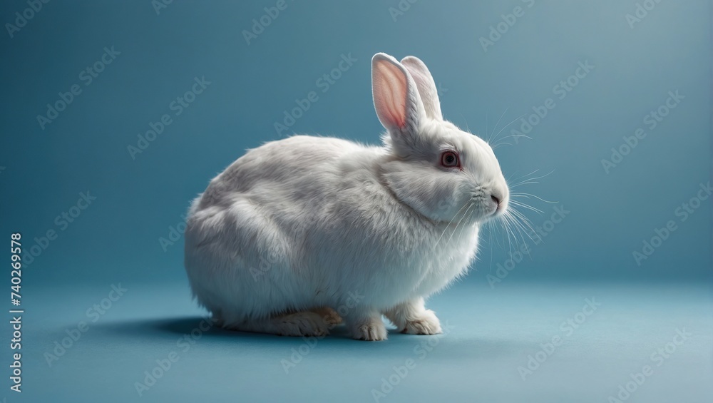 White rabbit ear on pastel blue background, Easter day White rabbit ear on pastel blue background, Easter day