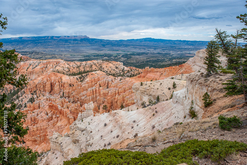 Bryce Canyon is a National Park in southwestern Utah. It is not a true canyon but more like a collection of natural amphitheaters. The rim at Bryce varies from 2400-2700 meters above sea level. photo