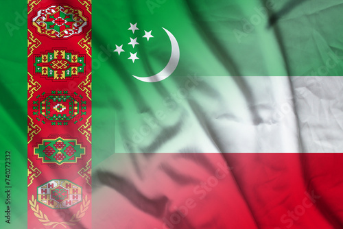 Turkmenistan and Kuwait political flag transborder contract KWT TKM