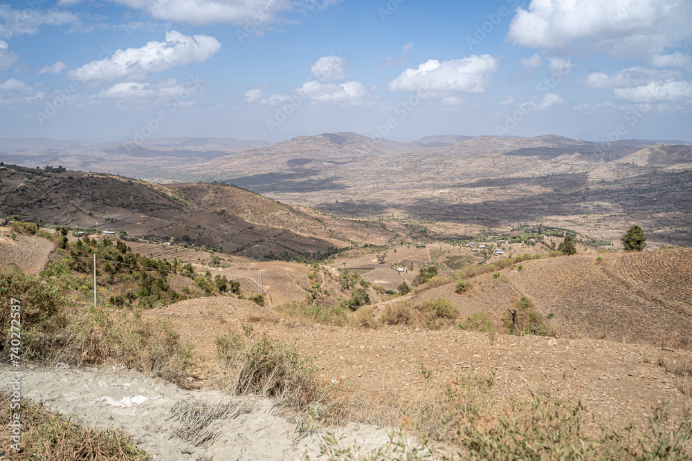 Landscape in the ethiopian highlands, Ethiopia, Africa