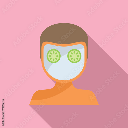 Face care mask icon flat vector. Shampoo spa bath. Beauty mask