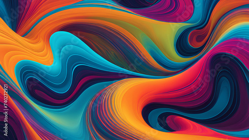 Abstract Colour Dynamics in Generative art design wallpaper background