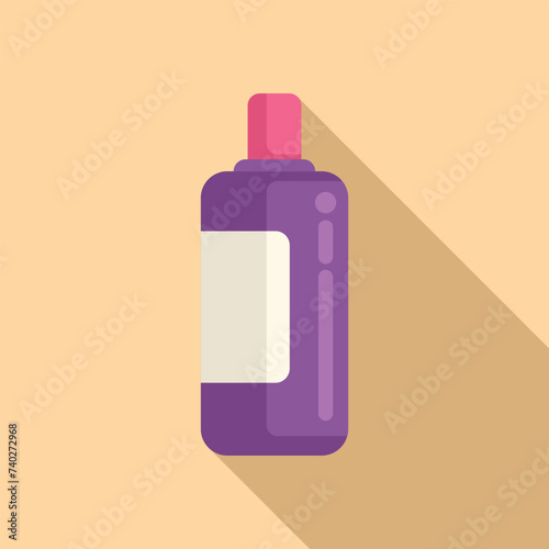 Lotion bottle icon flat vector. Field cosmetic ad. Skin shower spa beauty