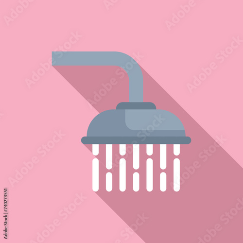 Shower head icon flat vector. Morning treatments bath. Cosmetic treatment