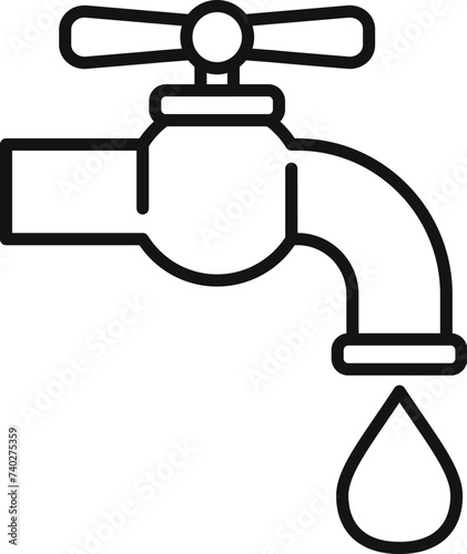 Morning water tap icon outline vector. Care face skin. Clean mask lotion