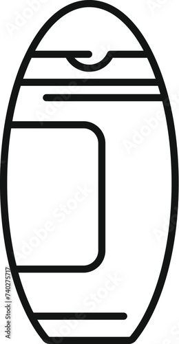 Shampoo bottle icon outline vector. Organic harvest. Field bokeh beauty