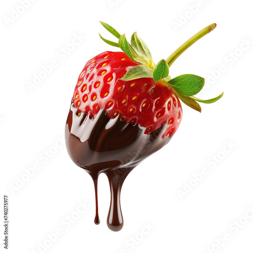 Fresh strawberry with dipping chocolate