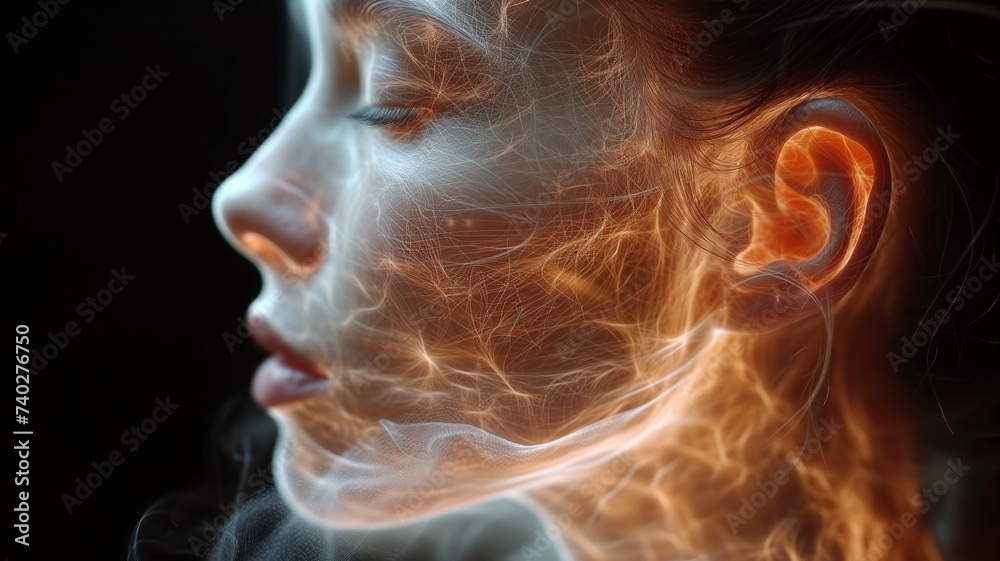 Ethereal Portrait of Woman with Light Fractals Ethereal Portrait of Woman with Light Fractals