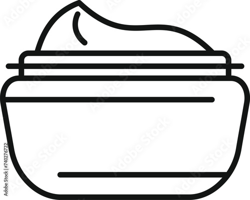 Cream face jar icon outline vector. Morning treatments. Organic harvest moisture