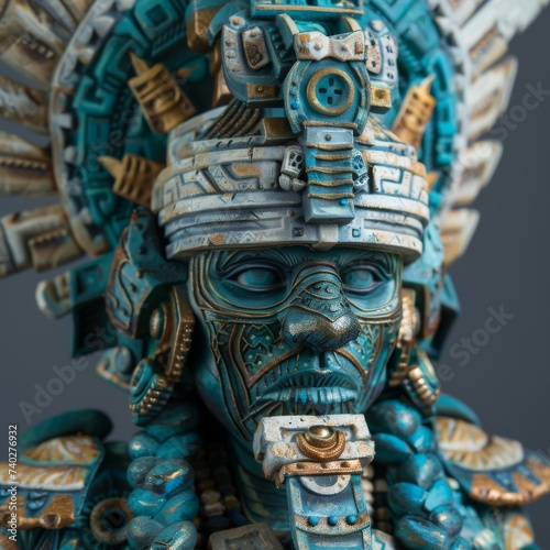 Aztec warrior, regal, fierce stance © Franz Rainer
