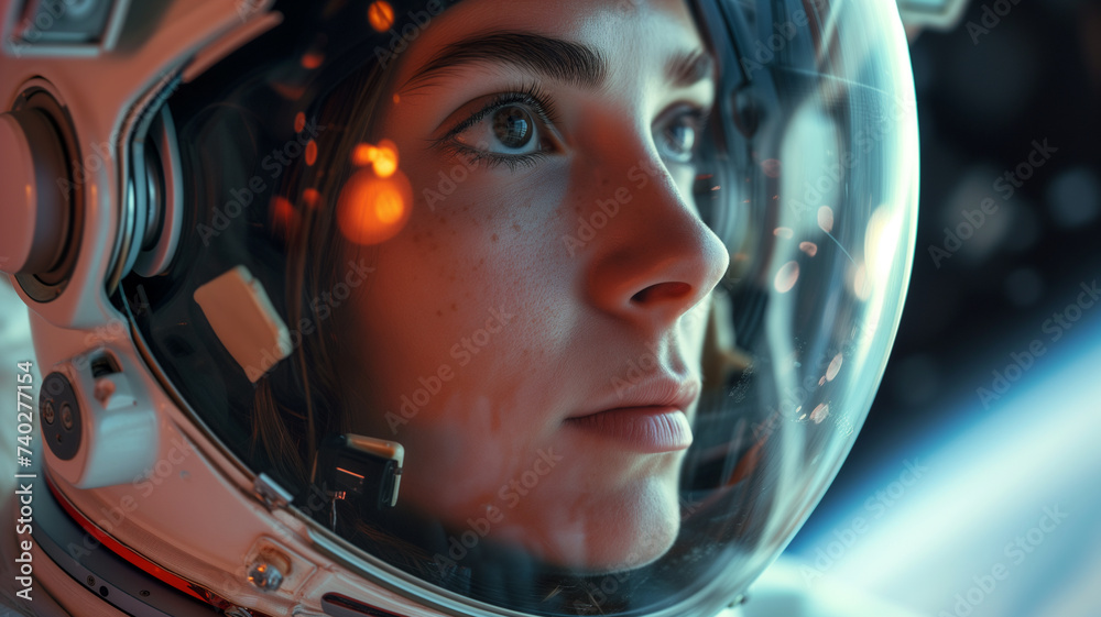 Woman Astronaut in Contemplation