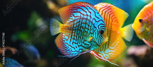 A vibrant discus fish