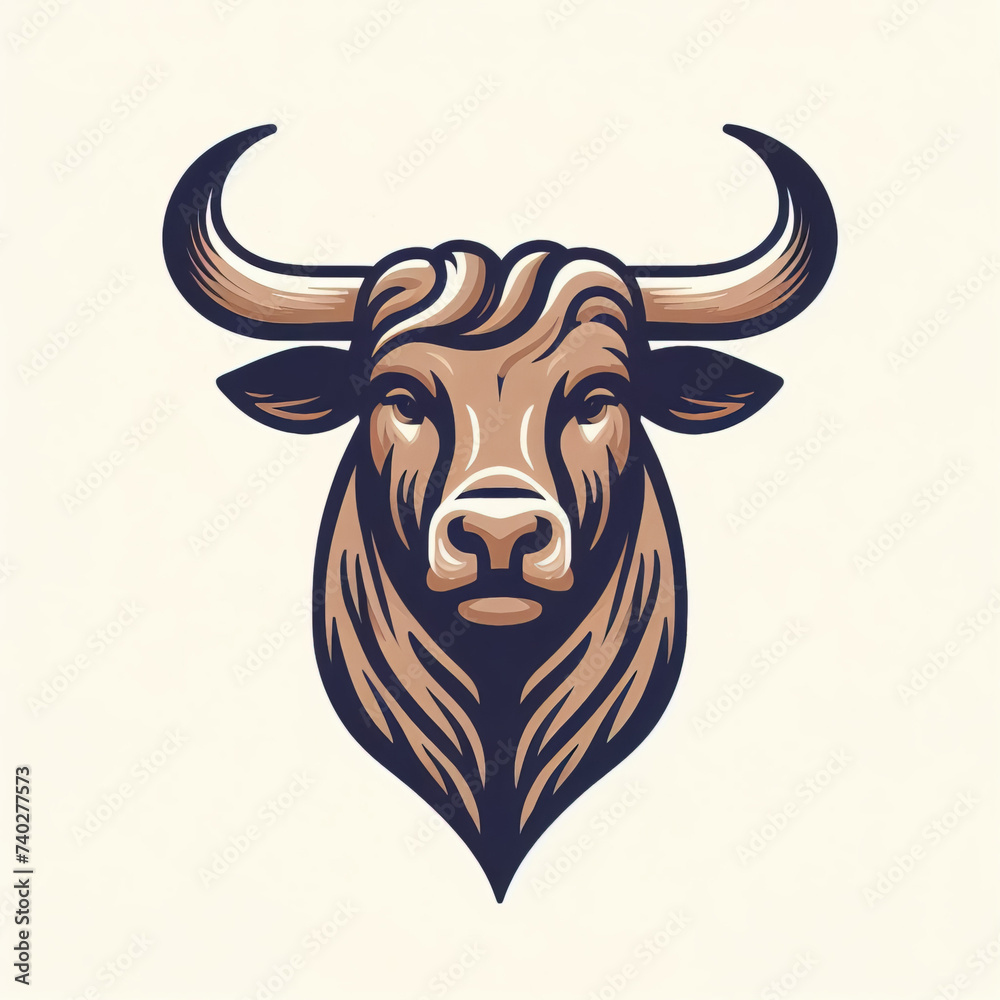 bull head logo. illustration on white background bull head logo. illustration on white background