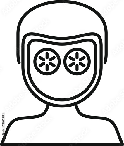 Face care mask icon outline vector. Shampoo spa bath. Beauty mask