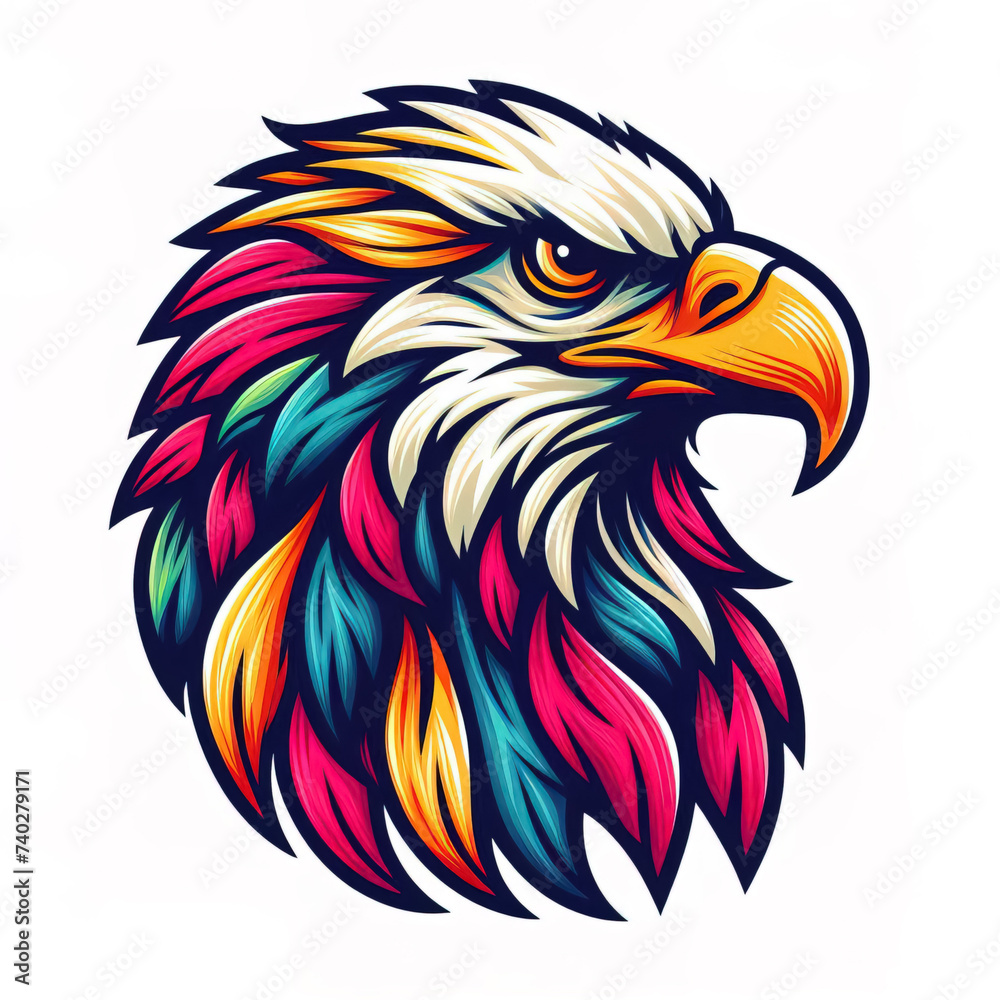 Obraz premium colorful Eagle head logo. illustration on white background