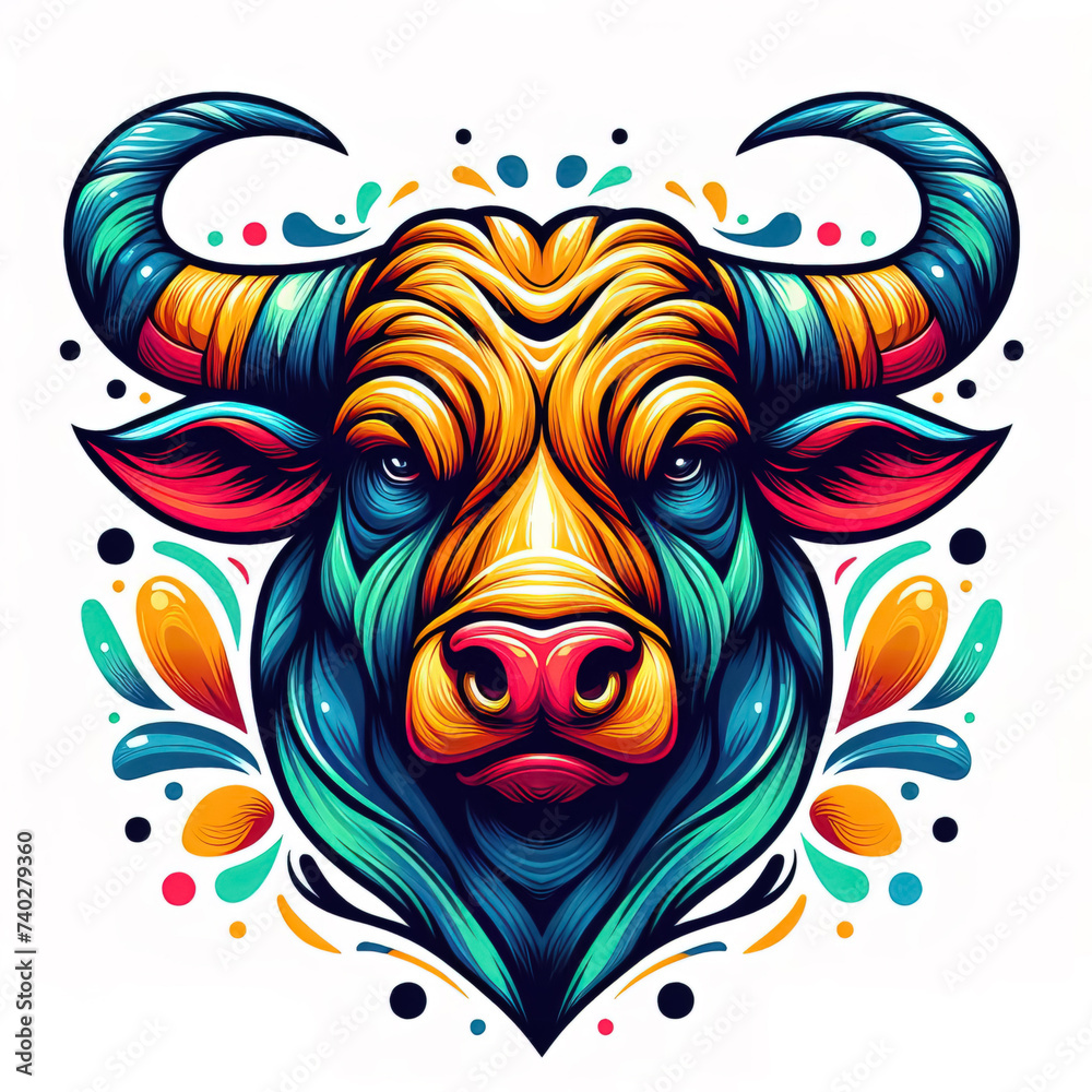 bull head logo. illustration on white background