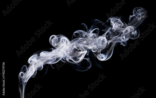  abstract smoke, mist, or fog swirling in a mysterious and atmospheric manner against an isolated black background, perfect for adding drama and intrigue to creative projects, generative ai 