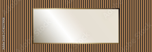Decorative rail panels and a mirror in the center. Decor and interior.