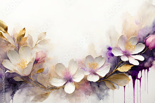 Pastelowe akrylowe kwiaty. Tapeta z miejscem na tekst