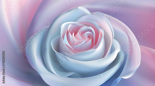 Ethereal Bloom: Abstract Rose Background in Two Colors on Blue and Pink_Generative AI