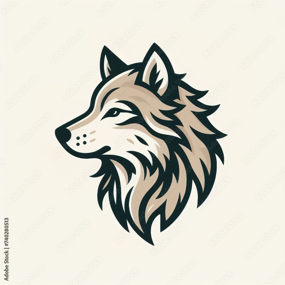 Wolf head logo. illustration on white background Wolf head logo. illustration on white background