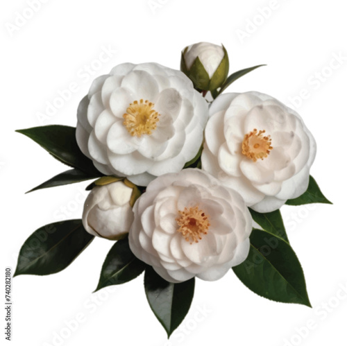 white color Camellia flower isolated on white background