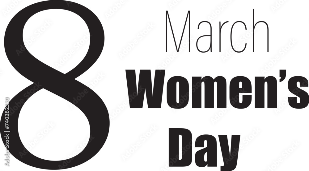 Obraz premium International Women's Day 8 march background. Banner for the Womens Day. Figure eight for greeting card March 8 womens day design. greeting card. Paper art pink flowers, leaves,