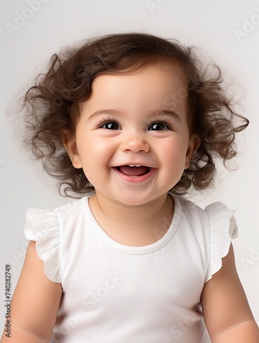 happy baby on white background