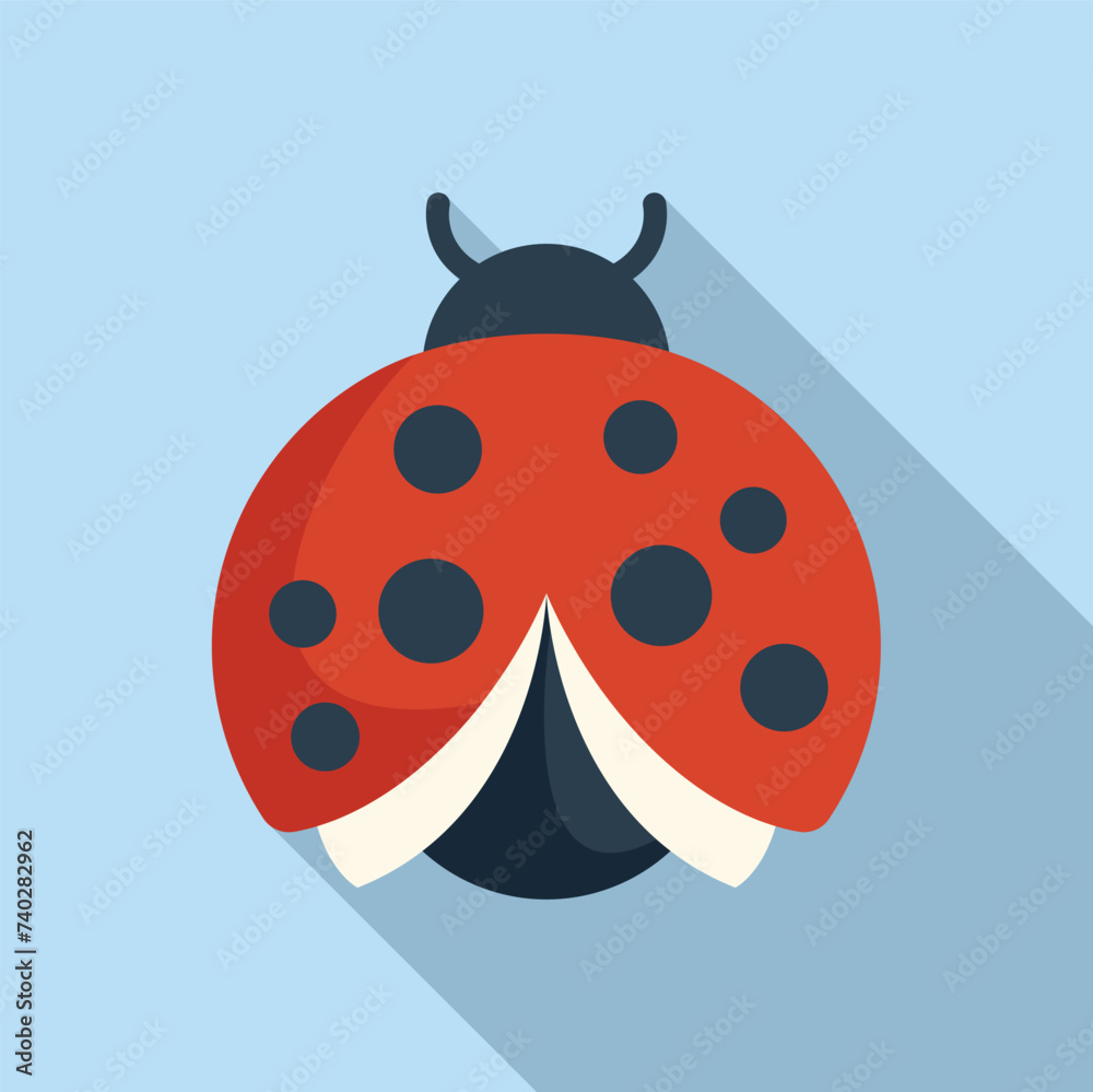 Fototapeta premium Antenna wings insect icon flat vector. Smile summer. Sheet baby creature
