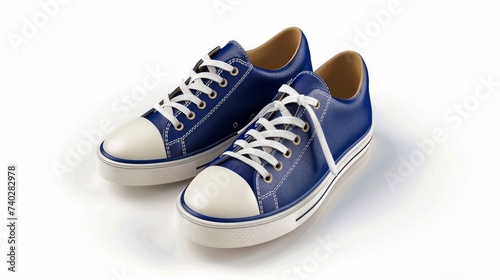Casually designed men's fashion shoes in blue, isolated on a white background
